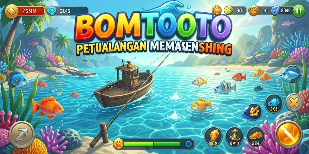 Tampilan menarik dari gameplay BOMTOTO yang penuh warna dan aktivitas memancing.