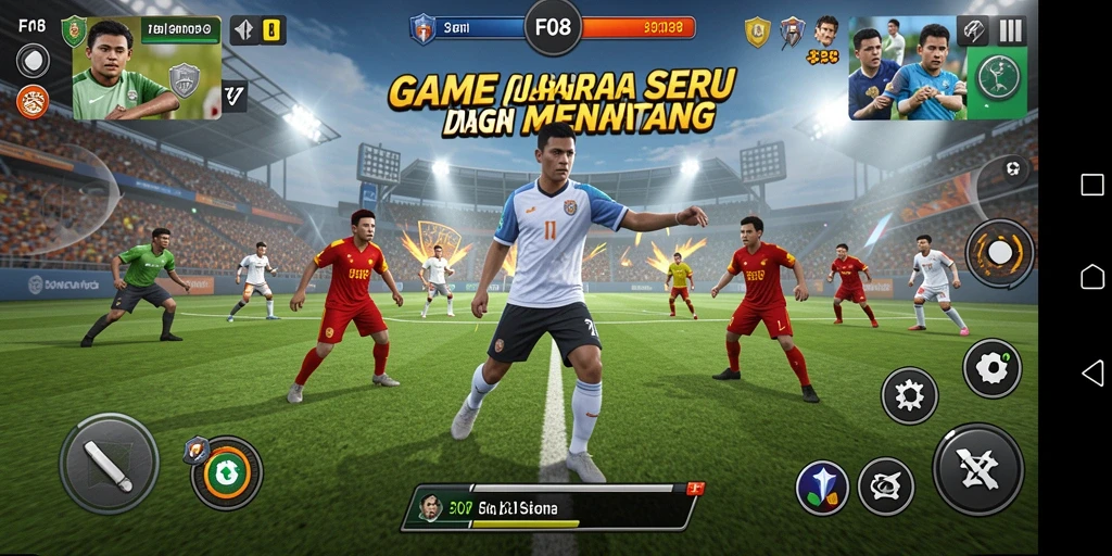 Screenshot F08 menampilkan aksi seru dalam gameplay olahraga.