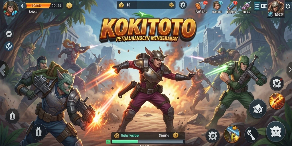 Tampilan seru gameplay KOKITOTO yang penuh aksi.