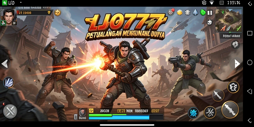 Tampilan aksi menegangkan dalam LJO777 dengan efek grafis luar biasa.