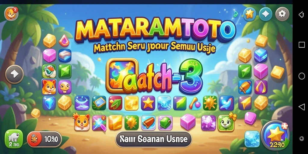 Screenshot gameplay <strong>MATARAMTOTO</strong> menampilkan aksi mencocokkan simbol yang seru.