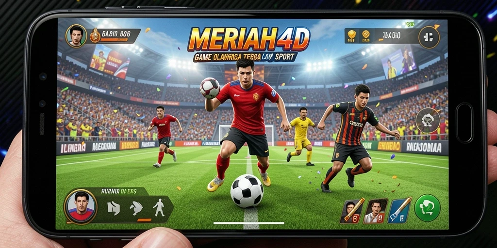 Screenshot gameplay MERIAH4D menampilkan aksi seru dalam pertandingan olahraga.